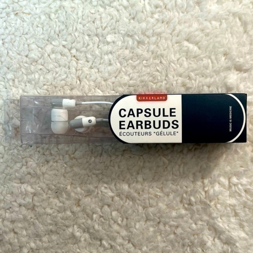 Kikkerland White Capsule Wired Earbuds